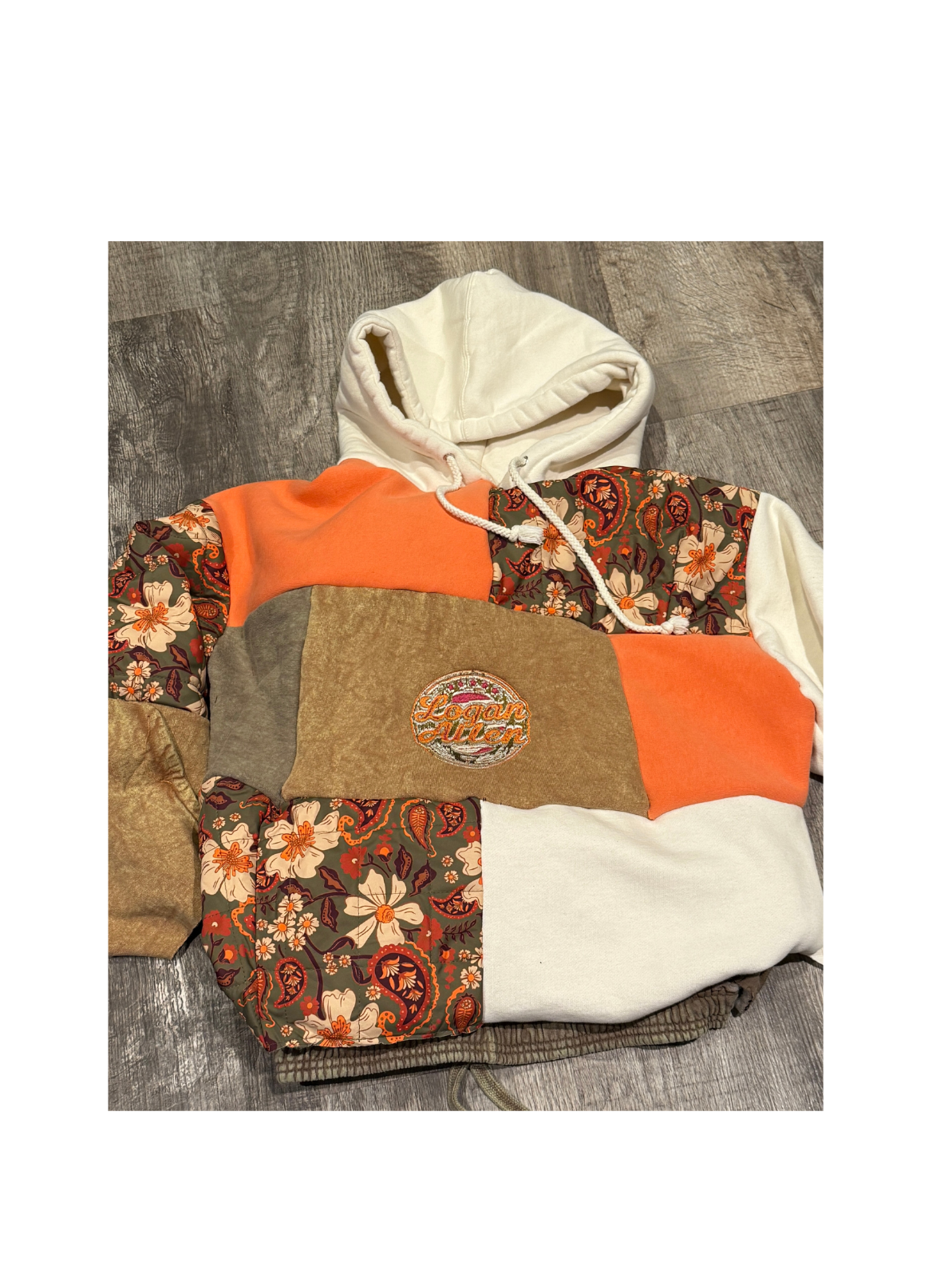 Custom Logan Allen Patchwork Hoodie – Made to Order (example)